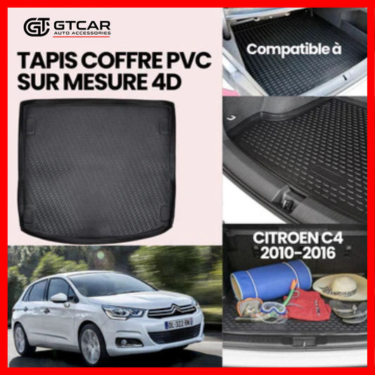 TAPIS SUR MESURE 4D COFFRE PVC CITROEN C4 2010-2016