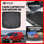 TAPIS SUR MESURE 4D COFFRE PVC CITROEN NEMO 2007-2025