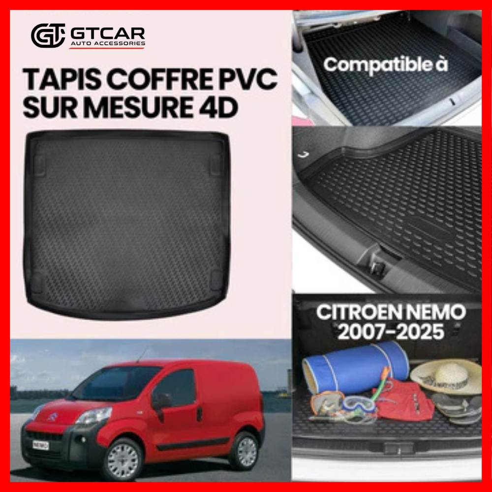TAPIS SUR MESURE 4D COFFRE PVC CITROEN NEMO 2007-2025