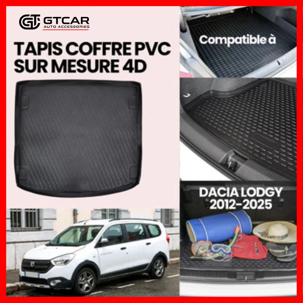 TAPIS SUR MESURE 4D COFFRE PVC DACIA LODGY 2012-2025