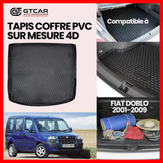 TAPIS SUR MESURE 4D COFFRE PVC FIAT DOBLO 2001-2009
