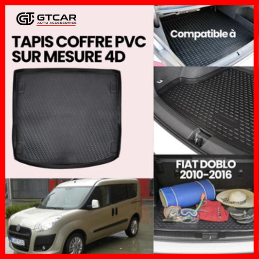 TAPIS SUR MESURE 4D COFFRE PVC FIAT DOBLO 2010-2016
