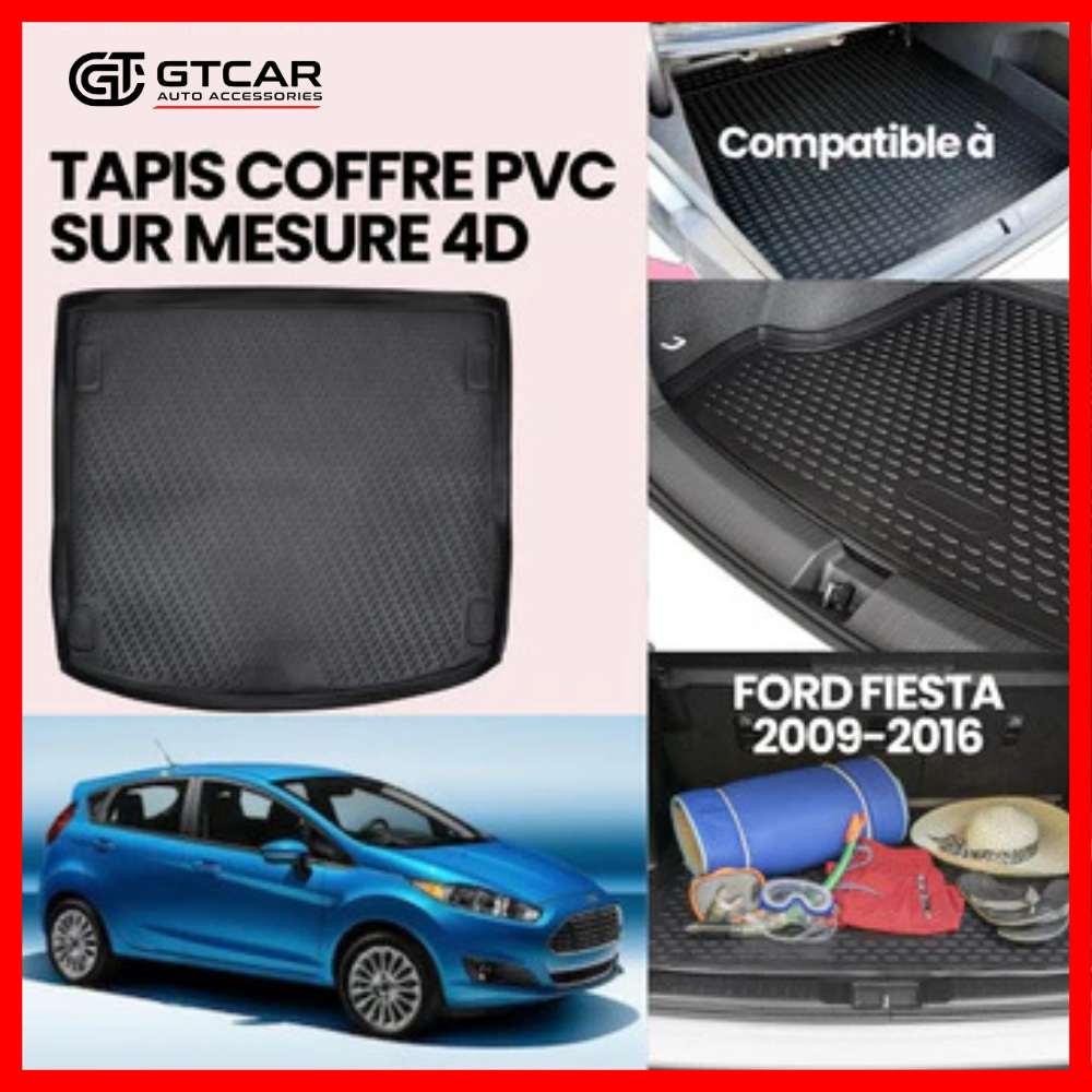 TAPIS SUR MESURE 4D COFFRE PVC FORD FIESTA 2009-2016