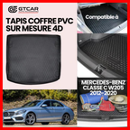 TAPIS SUR MESURE 4D COFFRE PVC MERCEDES-BENZ CLASSE C W205 2012-2021