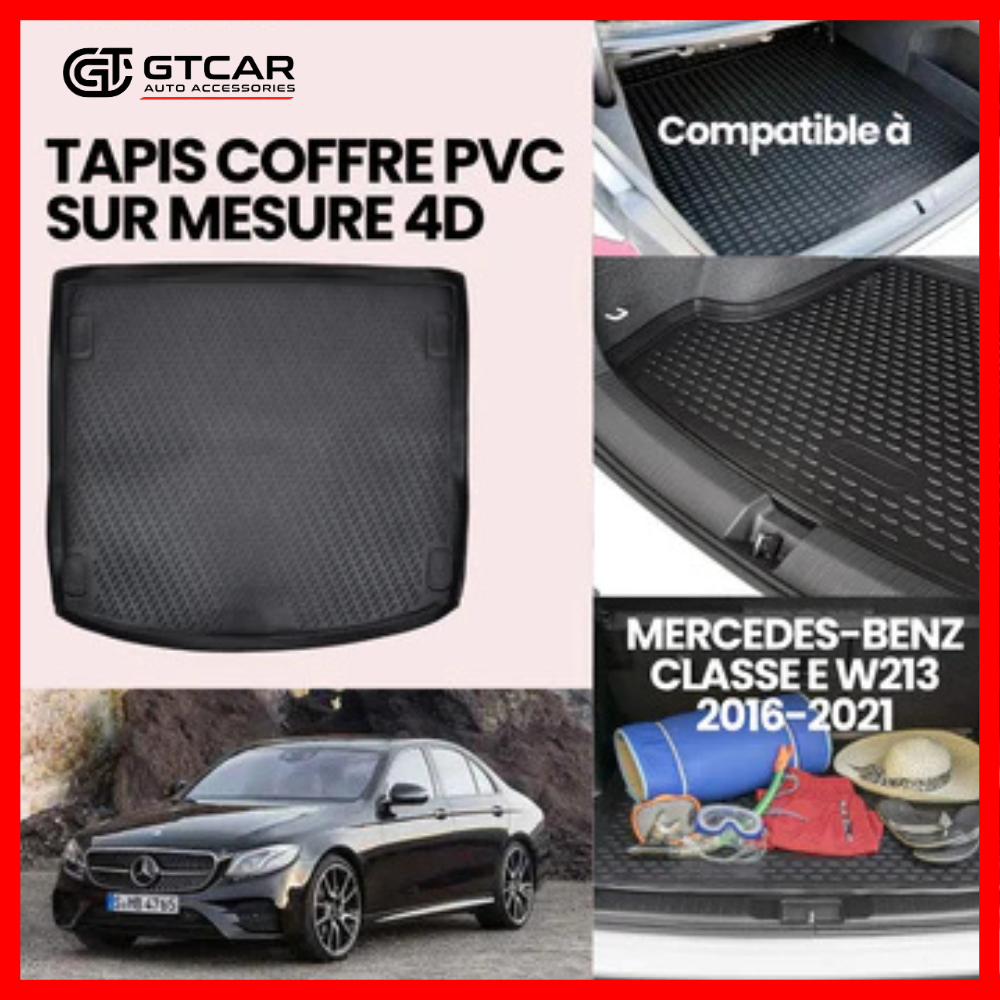 TAPIS SUR MESURE 4D COFFRE PVC MERCEDES-BENZ CLASSE E W213 2016-2021