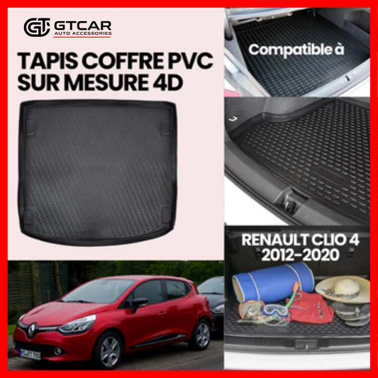 TAPIS SUR MESURE 4D COFFRE PVC RENAULT CLIO 4 2012-2020