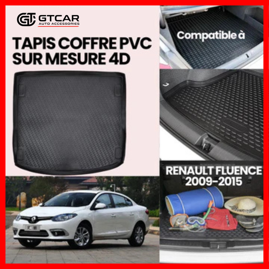 TAPIS SUR MESURE 4D COFFRE PVC RENAULT FLUENCE 2009-2015