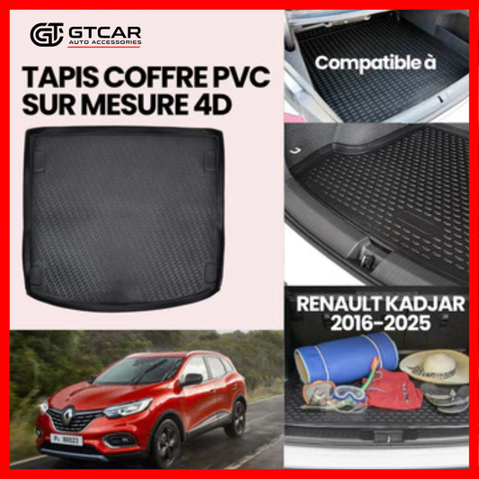 TAPIS SUR MESURE 4D COFFRE PVC RENAULT KADJAR 2016-2025