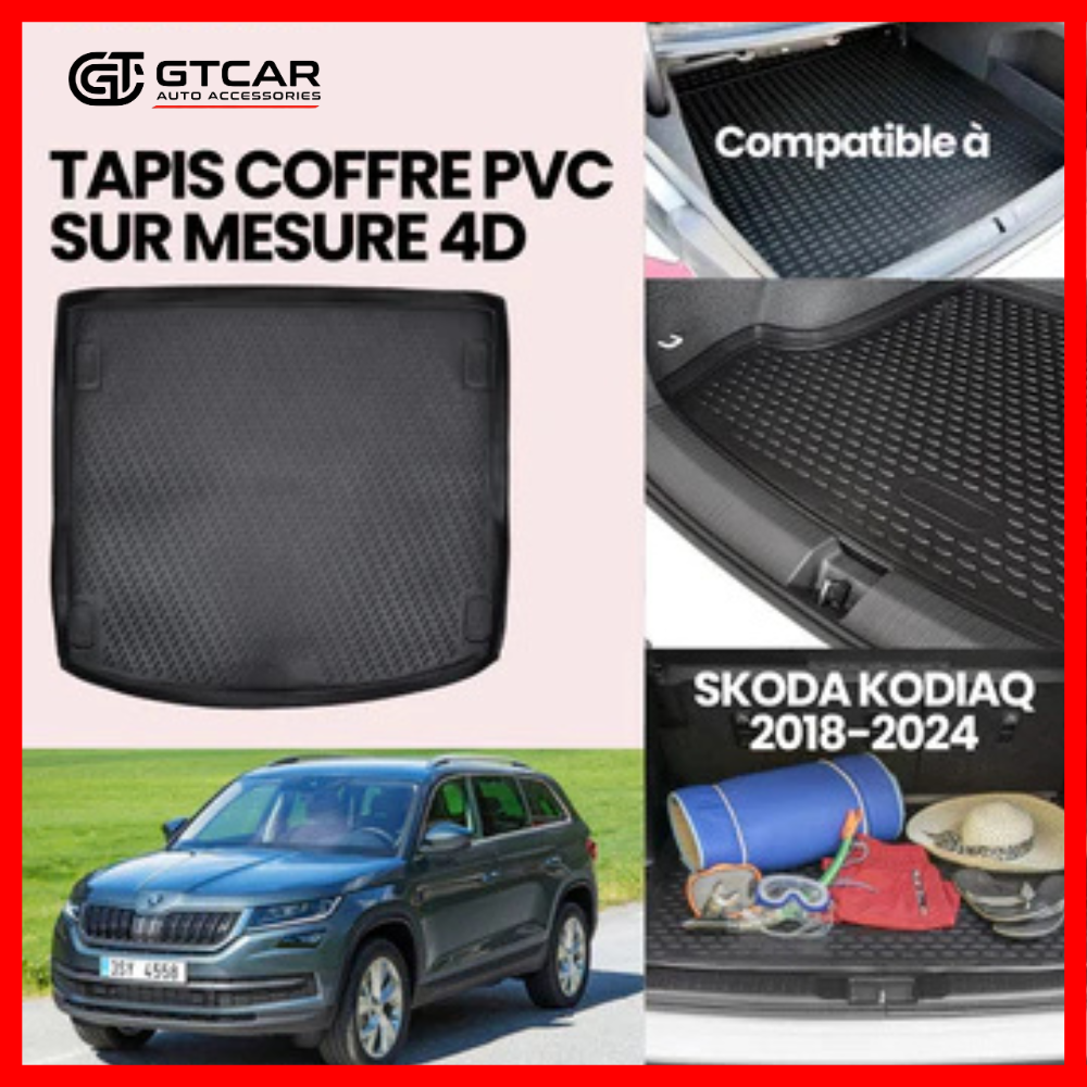 TAPIS SUR MESURE 4D COFFRE PVC SKODA KODIAQ 2018-2024