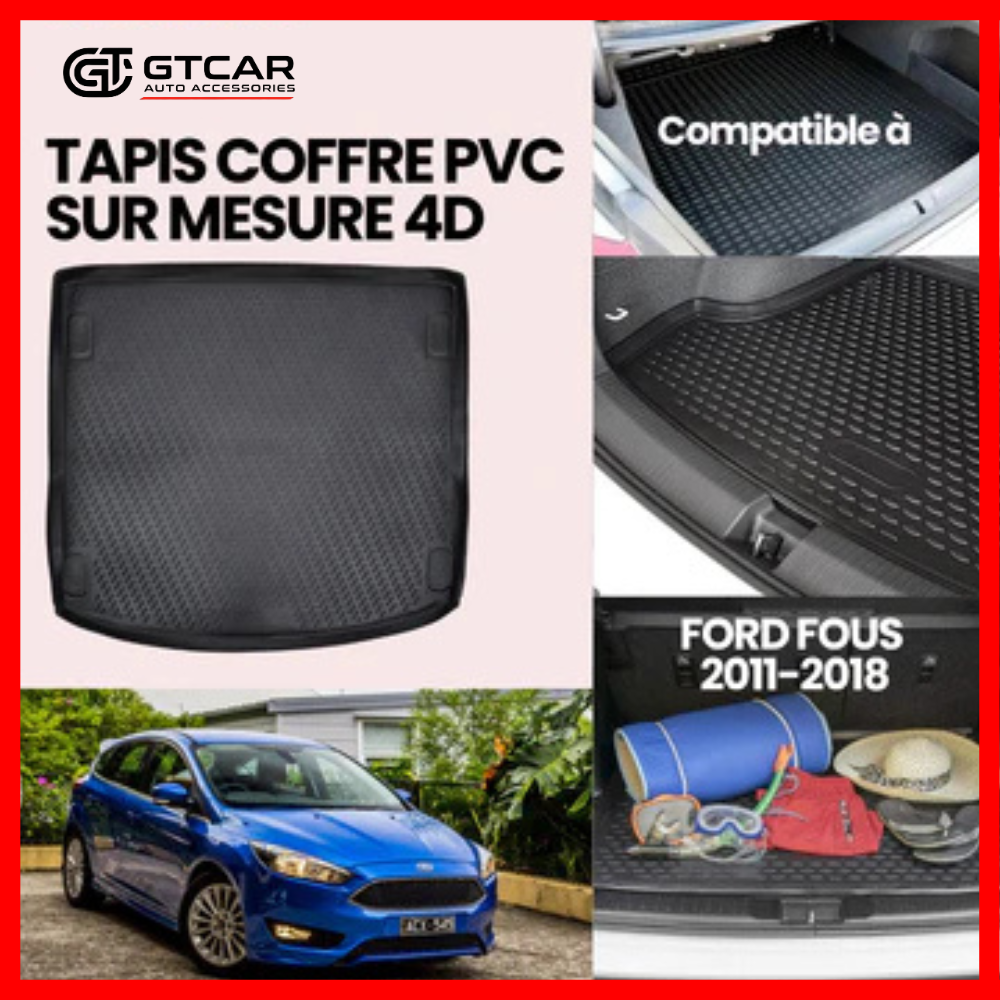 TAPIS SUR MESURE 4D COFFRE PVC FORD FOCUS 2011-2018