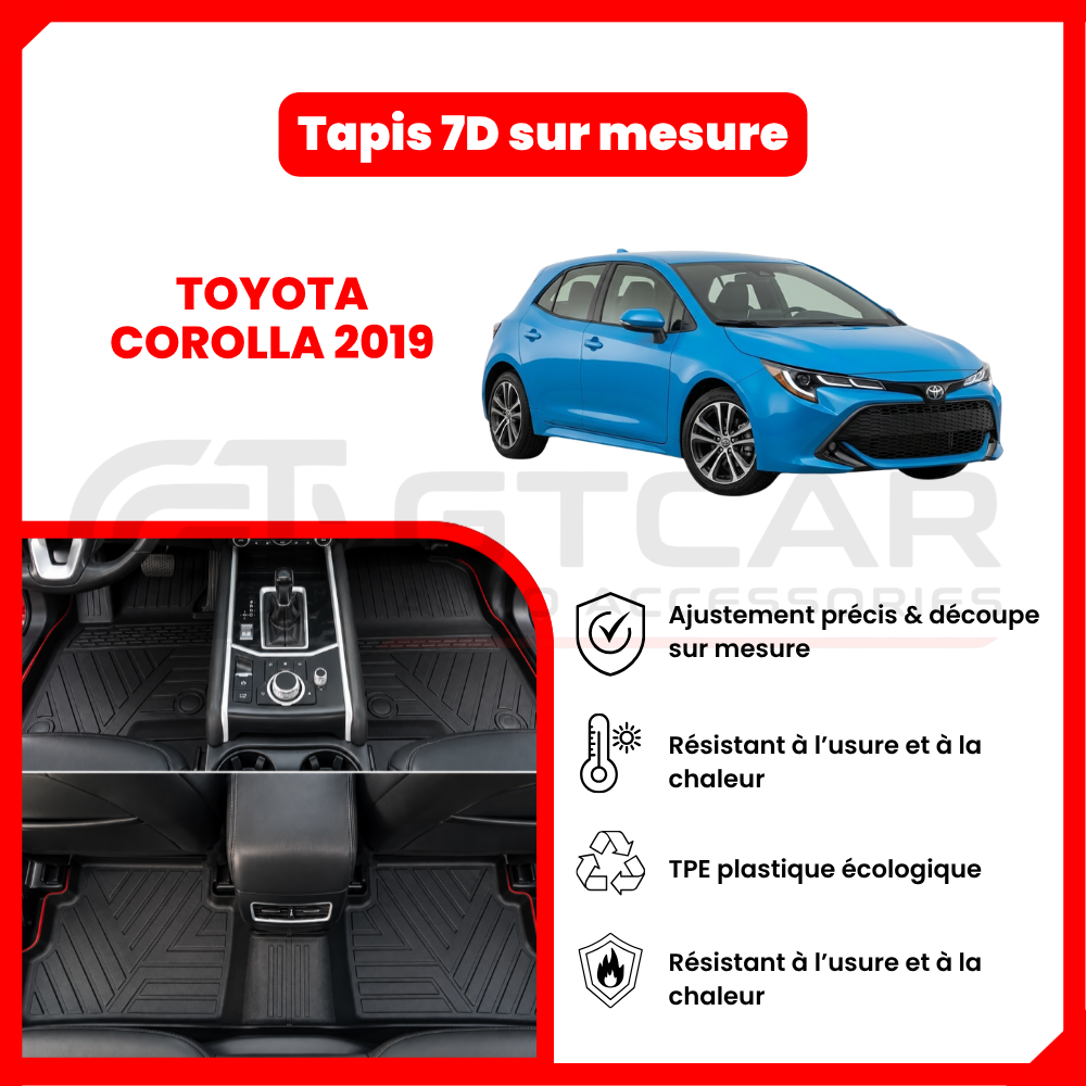 Tapis 7D sur mesure TOYOTA COROLLA 2019
