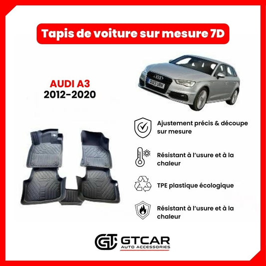 Tapis  sur mesure 7D AUDI A3 2012-2020