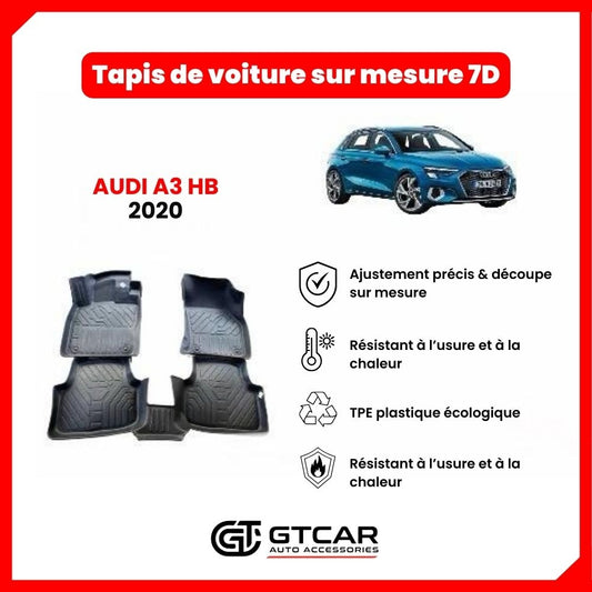 Tapis sur mesure 7D AUDI A3 HB 2020