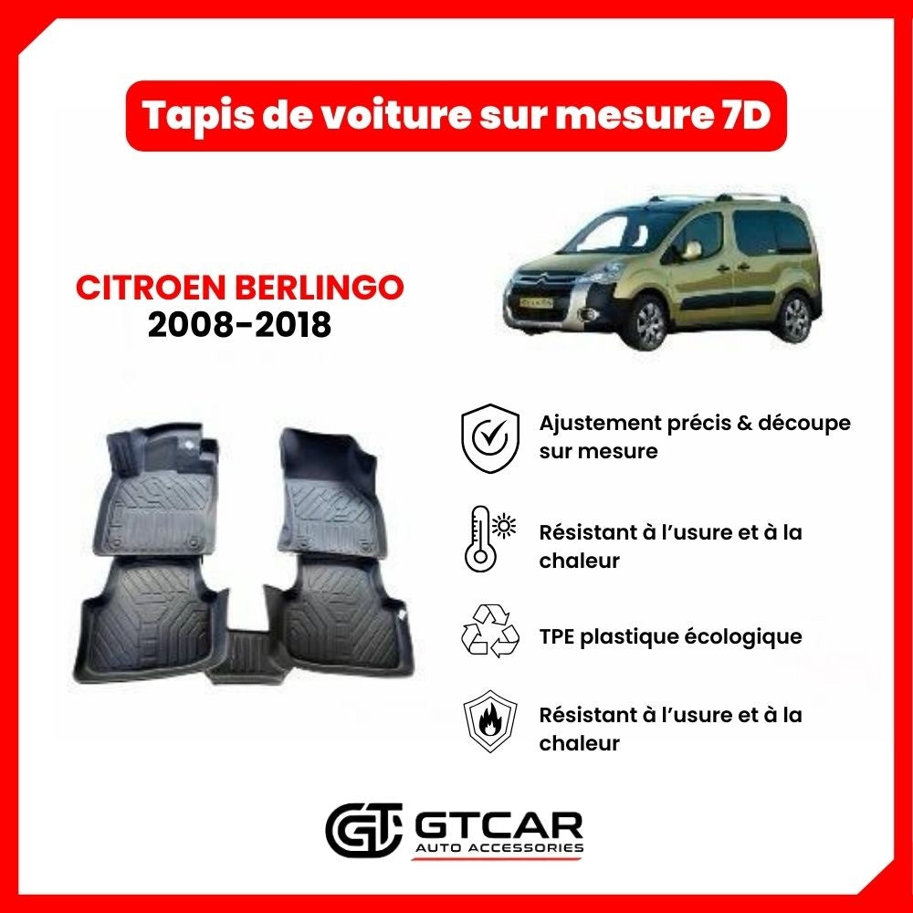 Tapis  sur mesure 7D CITROEN BERLINGO 2008-2018
