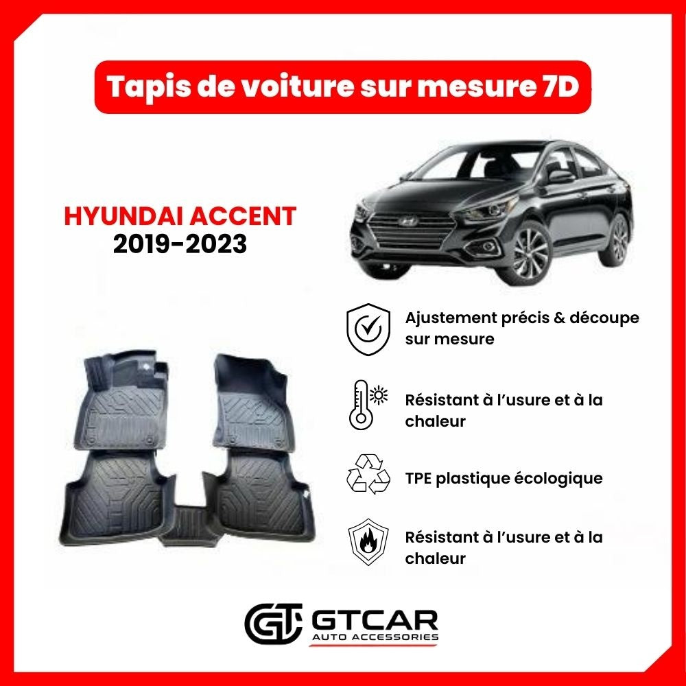 Tapis  sur mesure 7D HYUNDAI ACCENT 2019-2023
