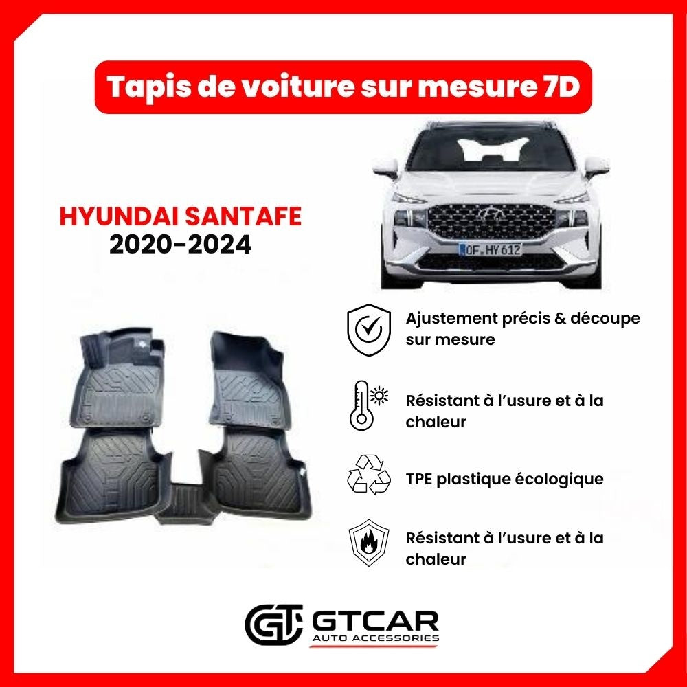 Tapis  sur mesure 7D HYUNDAI SANTAFE 2020-2024