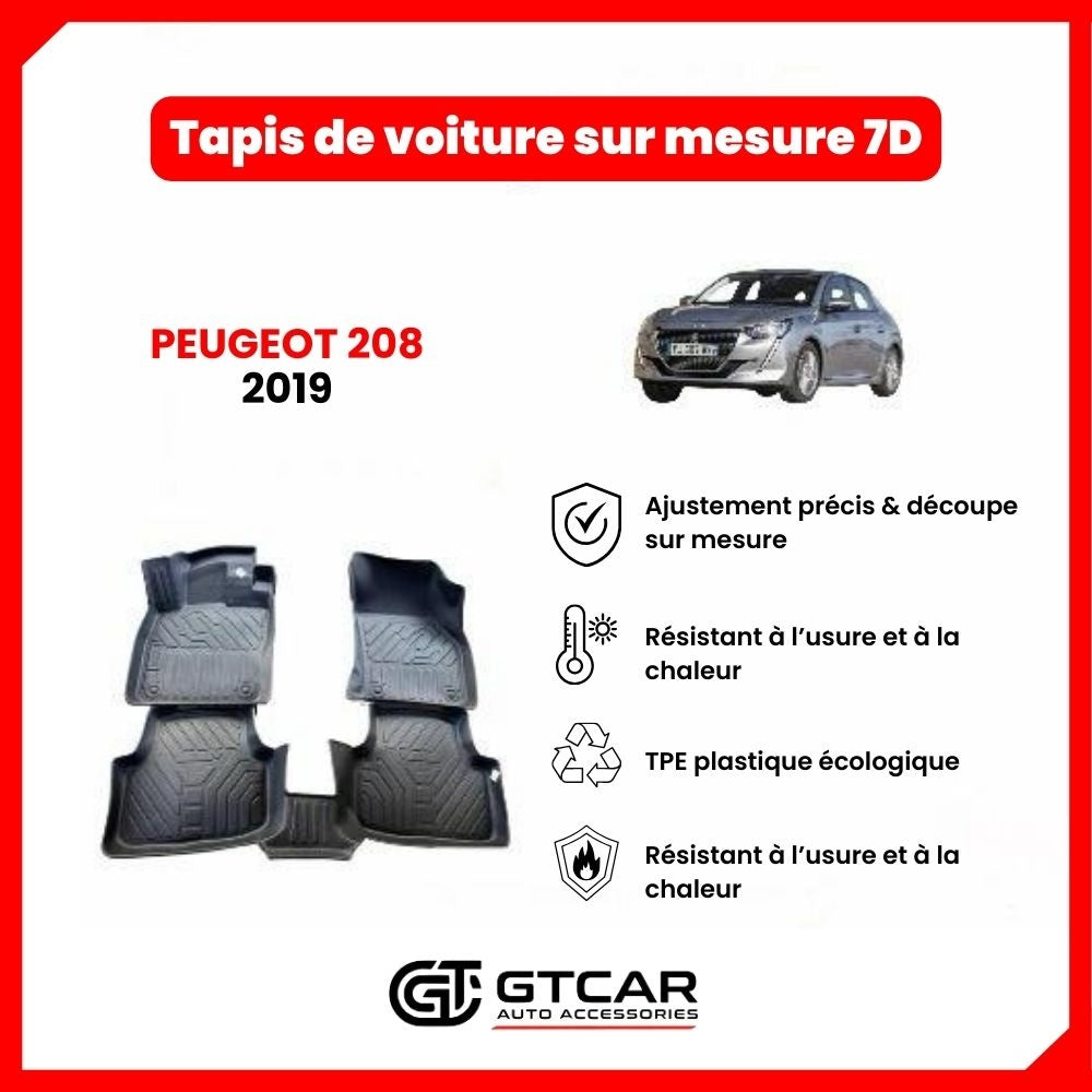 Tapis  sur mesure 7D PEUGEOT 208 2019