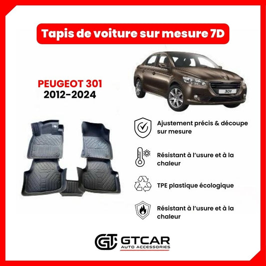 Tapis  sur mesure 7D PEUGEOT 301 2012-2024
