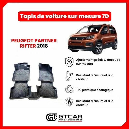 Tapis  sur mesure 7D PEUGEOT PARTNER RIFTER 2018