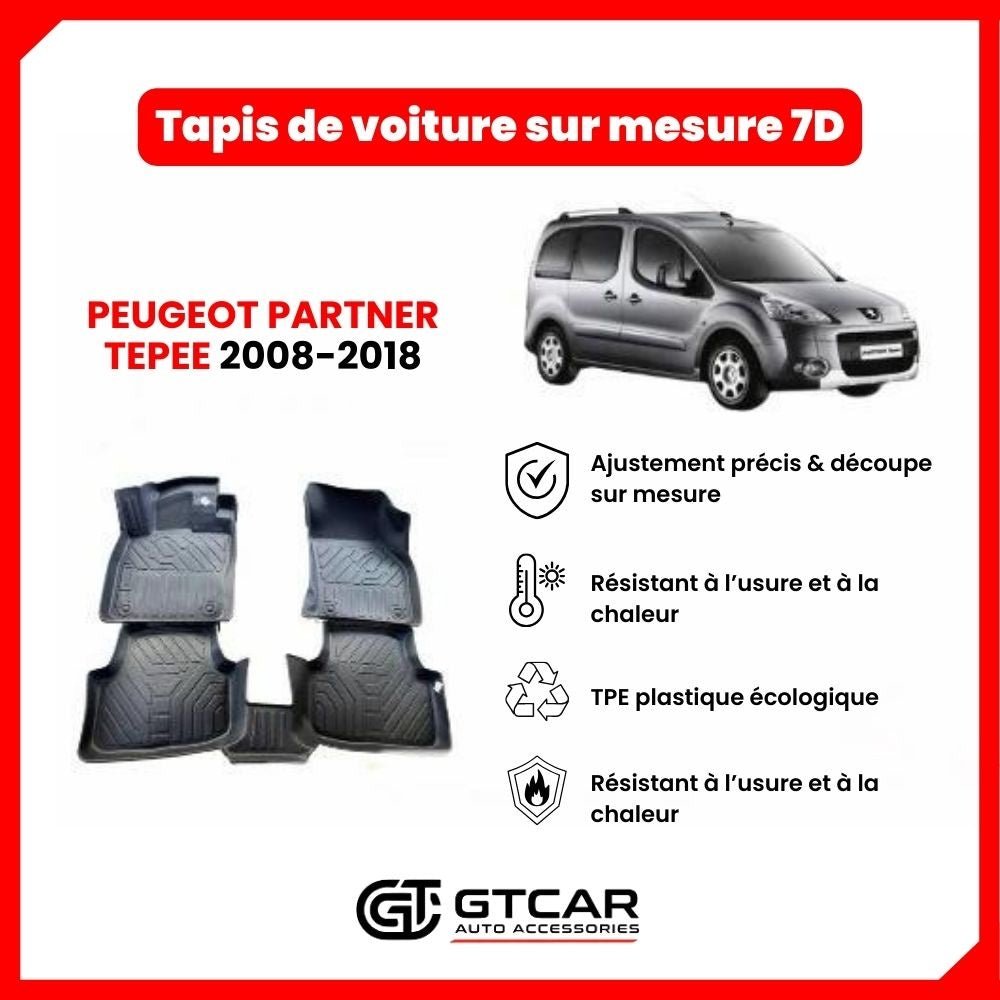 Tapis  sur mesure 7D PEUGEOT PARTNER TEPEE 2008-2018
