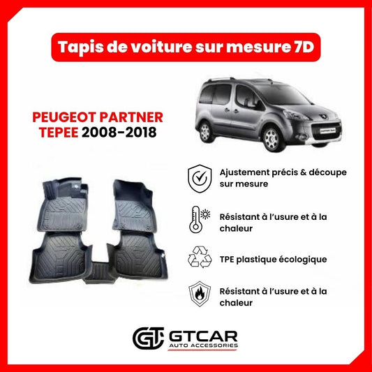 Tapis  sur mesure 7D PEUGEOT PARTNER TEPEE 2008-2018
