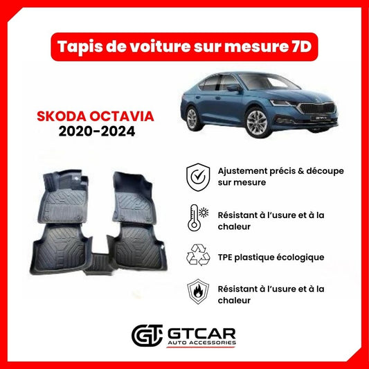 Tapis  sur mesure 7D SKODA OCTAVIA  2020-2024