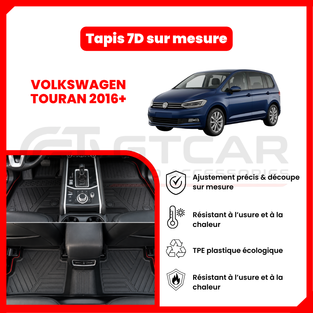 Tapis 7D sur mesure VOLKSWAGEN TOURAN 2016+