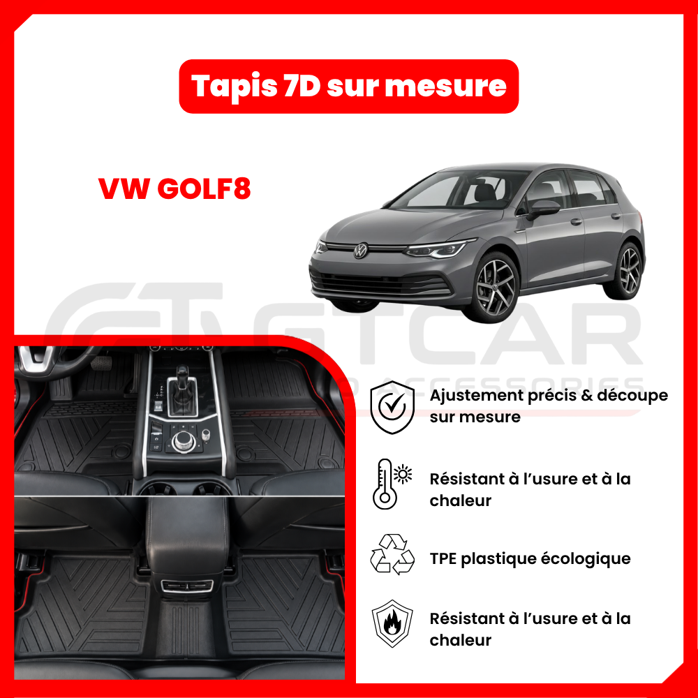 Tapis 7D sur mesure volkswagen GOLF8