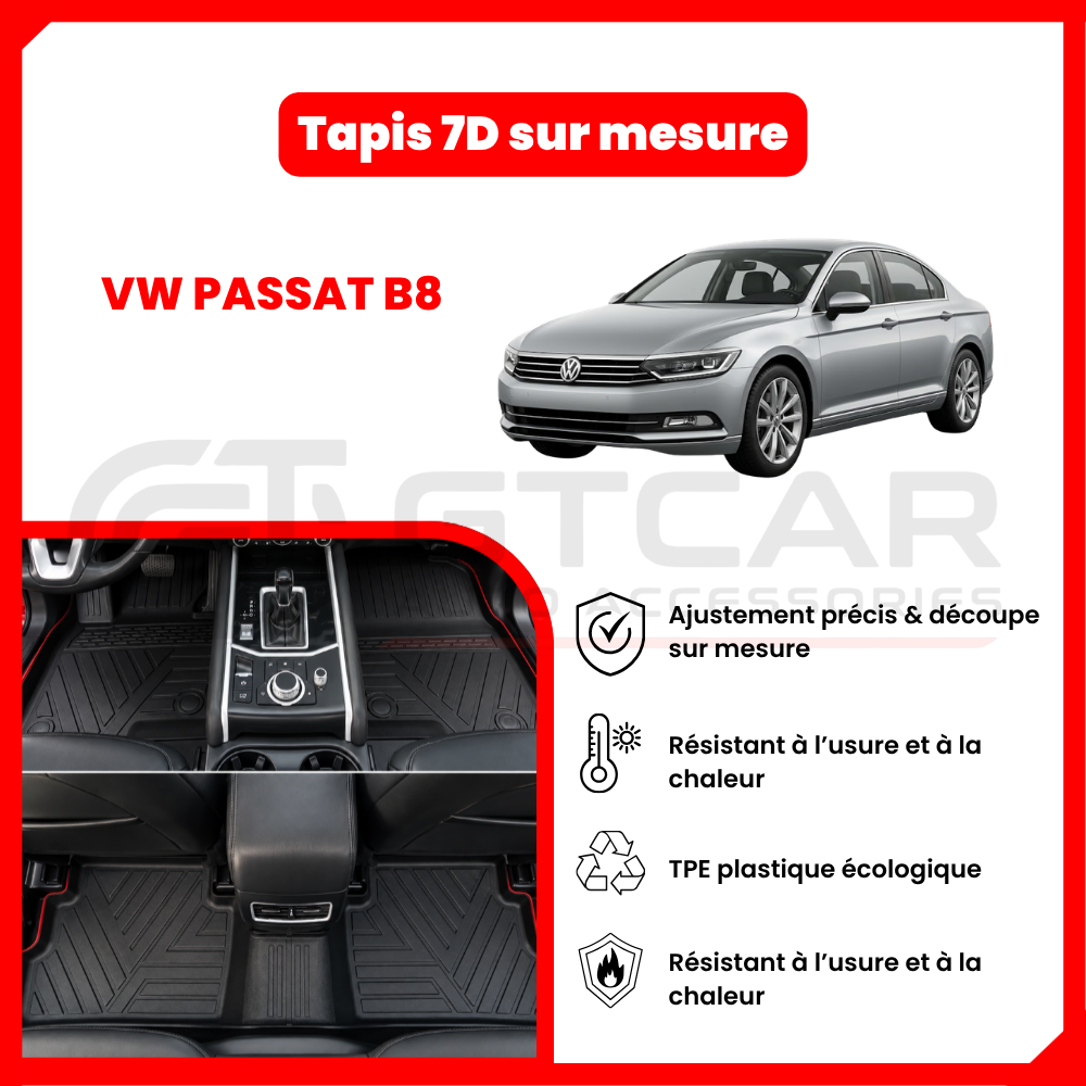 Tapis 7D sur mesure volkswagen PASSAT B8