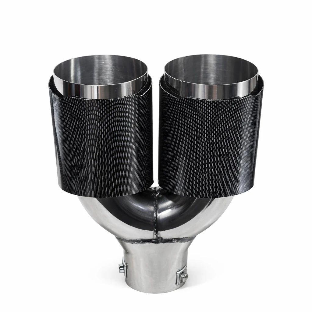 AB-23-CB Embout d'échappement double sortie style carbone