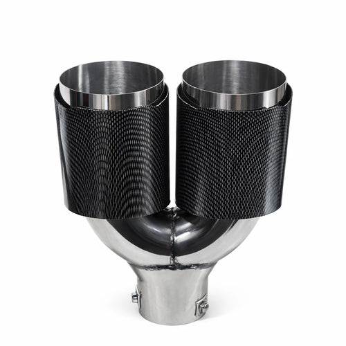 AB-23-CB Embout d'échappement double sortie style carbone