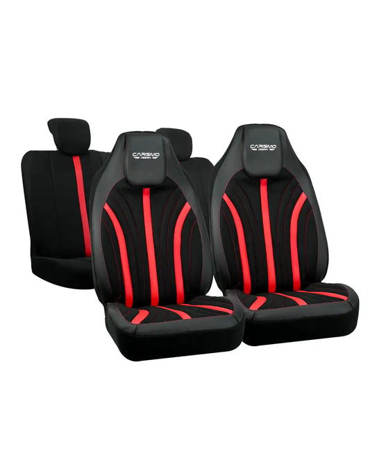 Housses de Sièges Auto Premiumen cuir – Compatibles avec Tous les Véhicules- Red line