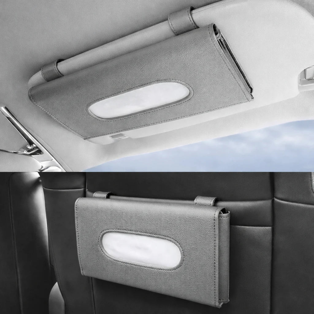 Couvre volant simili cuir + porte mouchoir
