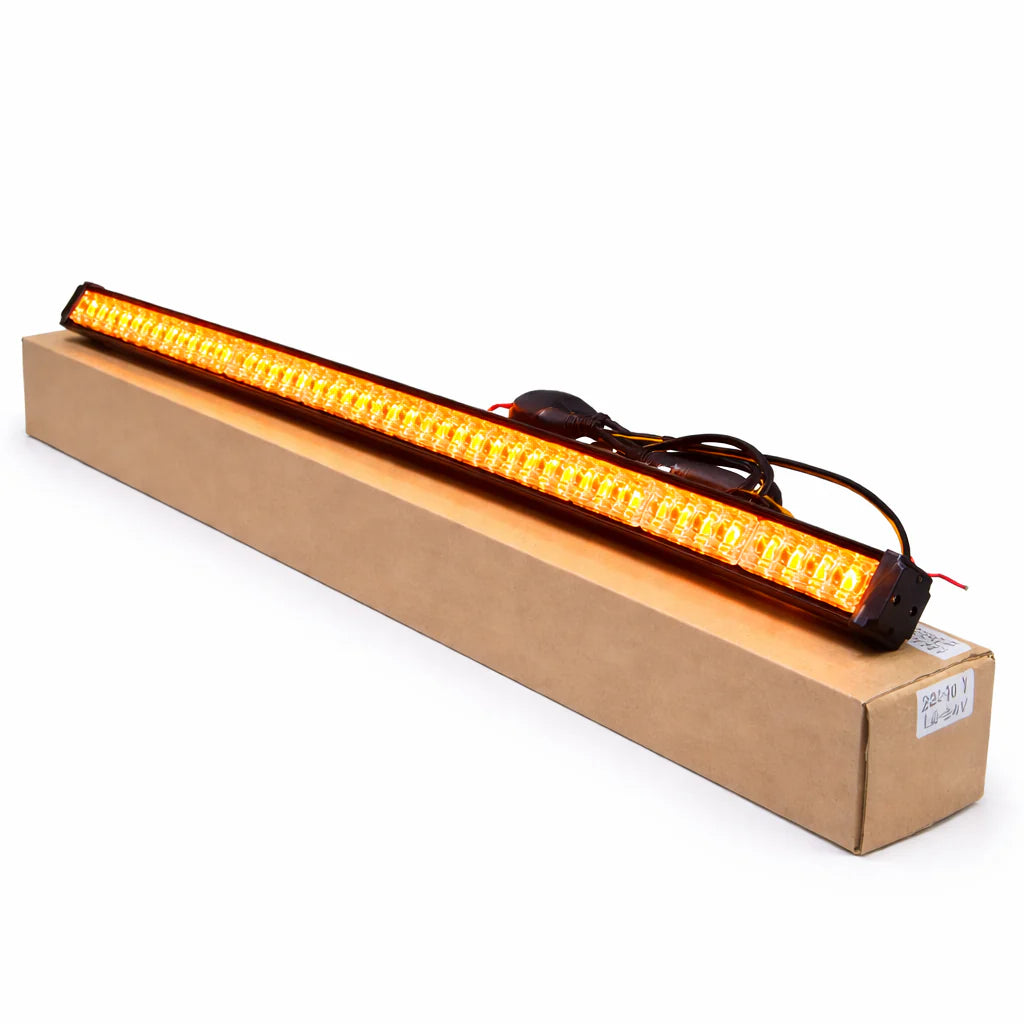 628-10Y Barre strobo 10 LED Orange 58CM 12V 24V