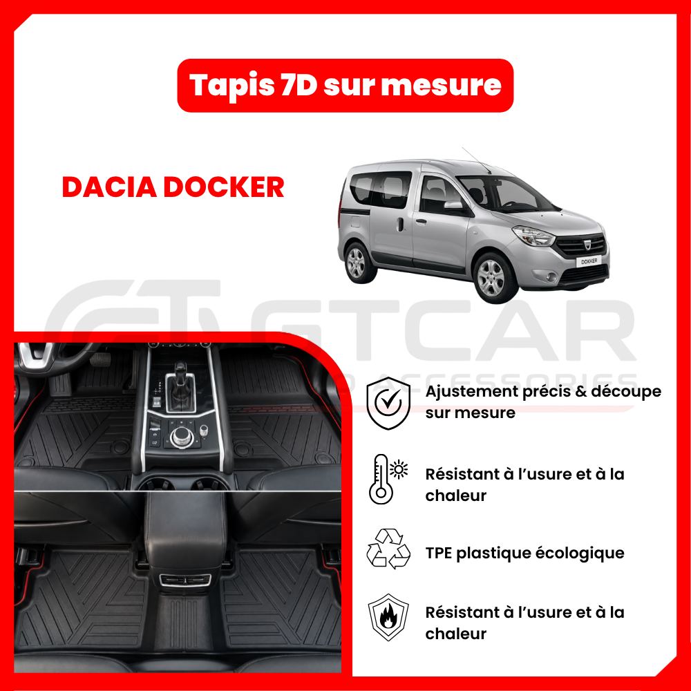 Tapis sur mesure 7D dacia DOCKER