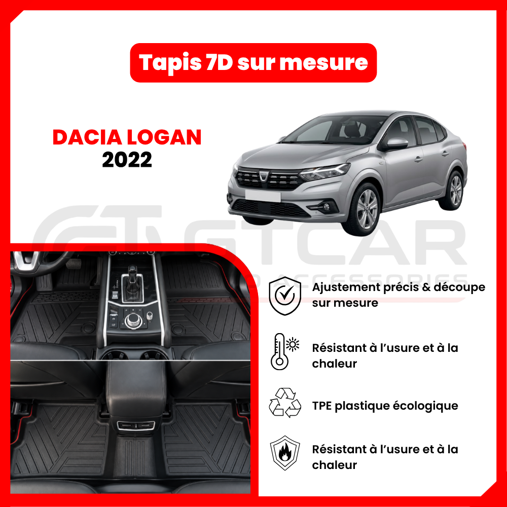 Tapis sur mesure 7D dacia LOGAN 2022