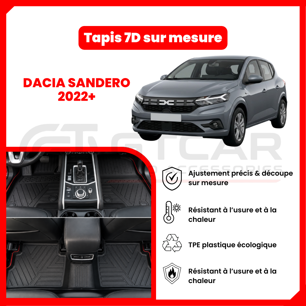 Tapis sur mesure 7D dacia SANDERO 2022+