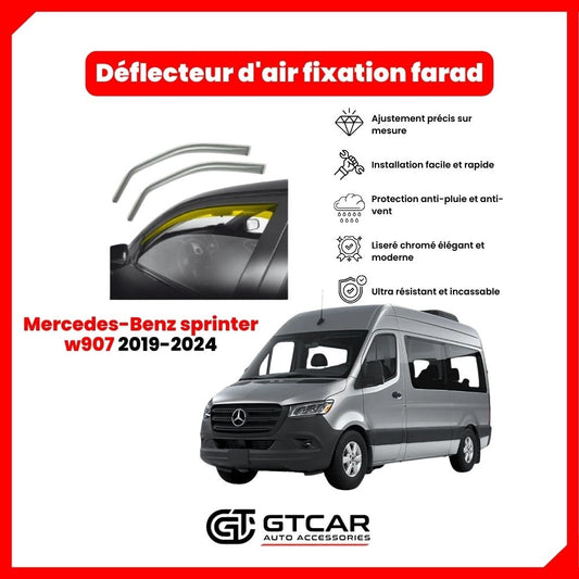 déflecteur d'air fixation farad 2piece Mercedes-Benz sprinter w907 2019-2024