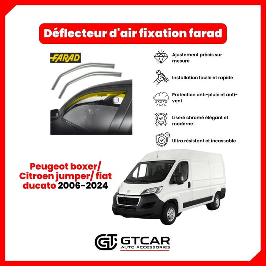 déflecteur d'air fixation farad 2piece Peugeot boxer_ Citroen jumper_ fiat ducato 2006-2024
