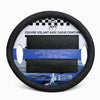 SG-44142KIT Couvre volant simili cuir + Cache ceinture gris 38CM
