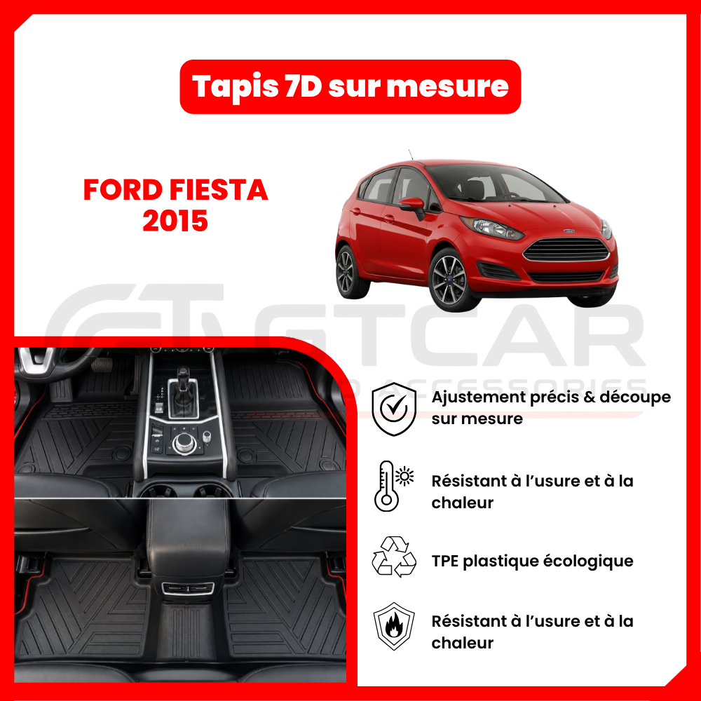 Tapis sur mesure 7D ford FIESTA 2015