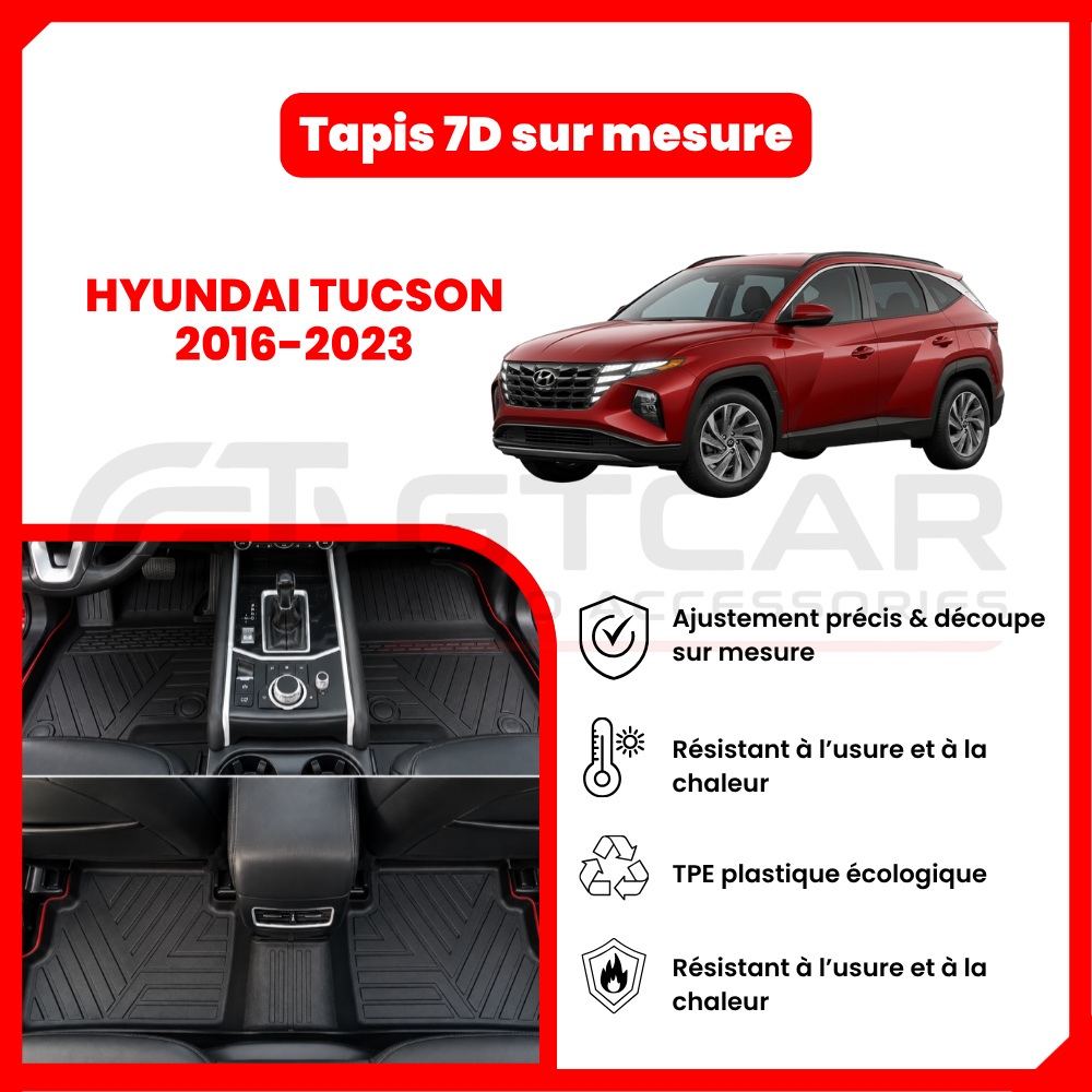 Tapis sur mesure 7D hyundai TUCSON 2016-2023