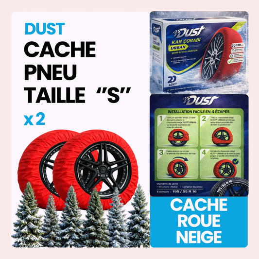 2 Cache roue de neige tissu couleur rouge taille S ''13-14-15-16-17-18
