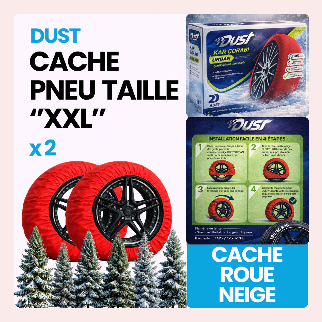 2 Cache roue de neige tissu couleur rouge taille XXL ''14-15-16-17-18-19-20-21-22