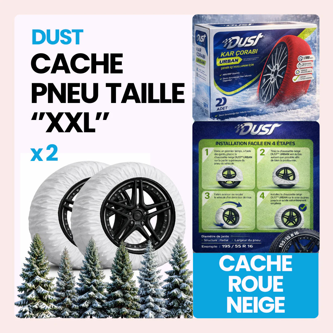 2 Cache roue de neige tissu couleur white taille XXL ''13-14-15-16-17-18