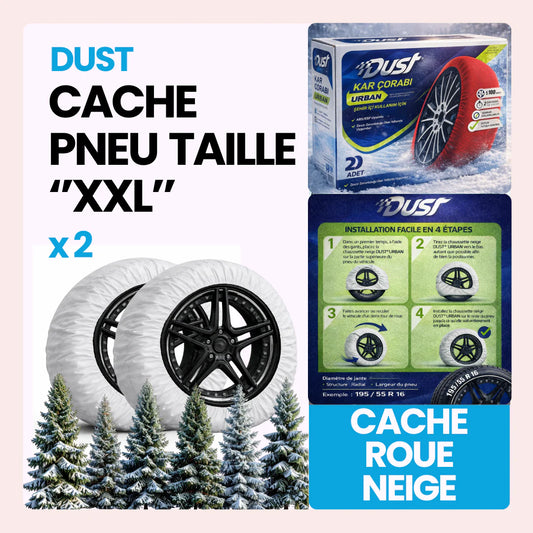 2 Cache roue de neige tissu couleur white taille XXL ''13-14-15-16-17-18
