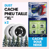 2 Cache roue de neige tissu couleur blanc taille XL ''14-15-16-17-18-19-20-21-22