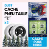 2 Cache roue de neige tissu couleur rouge taille L ''14-15-16-17-18-19-20-21-22