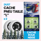2 Cache roue de neige tissu couleur rouge taille L ''14-15-16-17-18-19-20-21-22