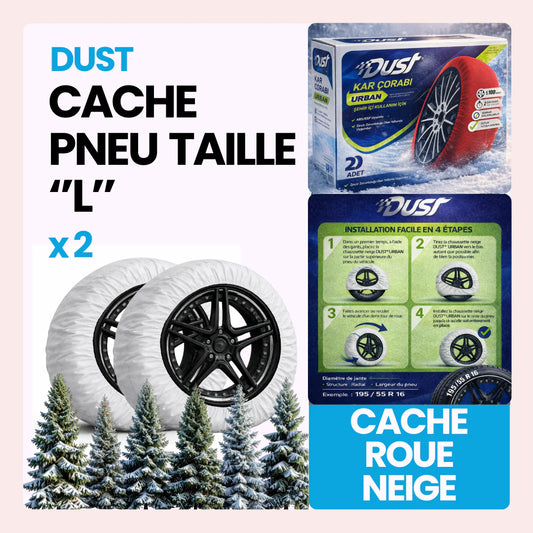 2 Cache roue de neige tissu couleur rouge taille L ''14-15-16-17-18-19-20-21-22